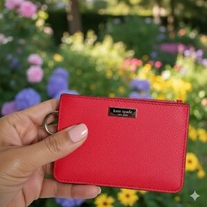 Kate Spade Bitsy Laurel Hill Card Holder W/Key Ring Red